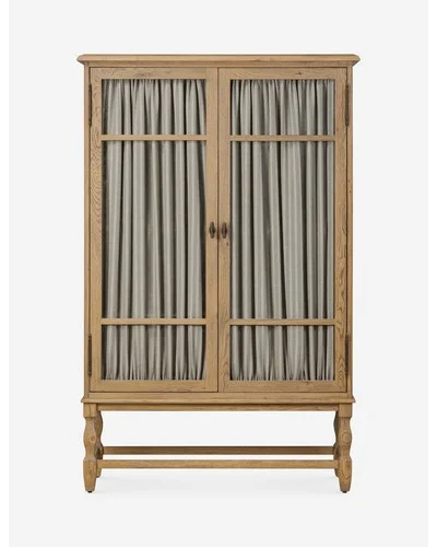 Finley Curio Cabinet by Amber Lewis x Four Hands-Aged Smoked Oak