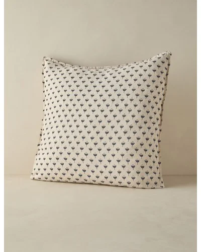 Poiret European Flax Linen® Shams-Fern and Denim / Euro