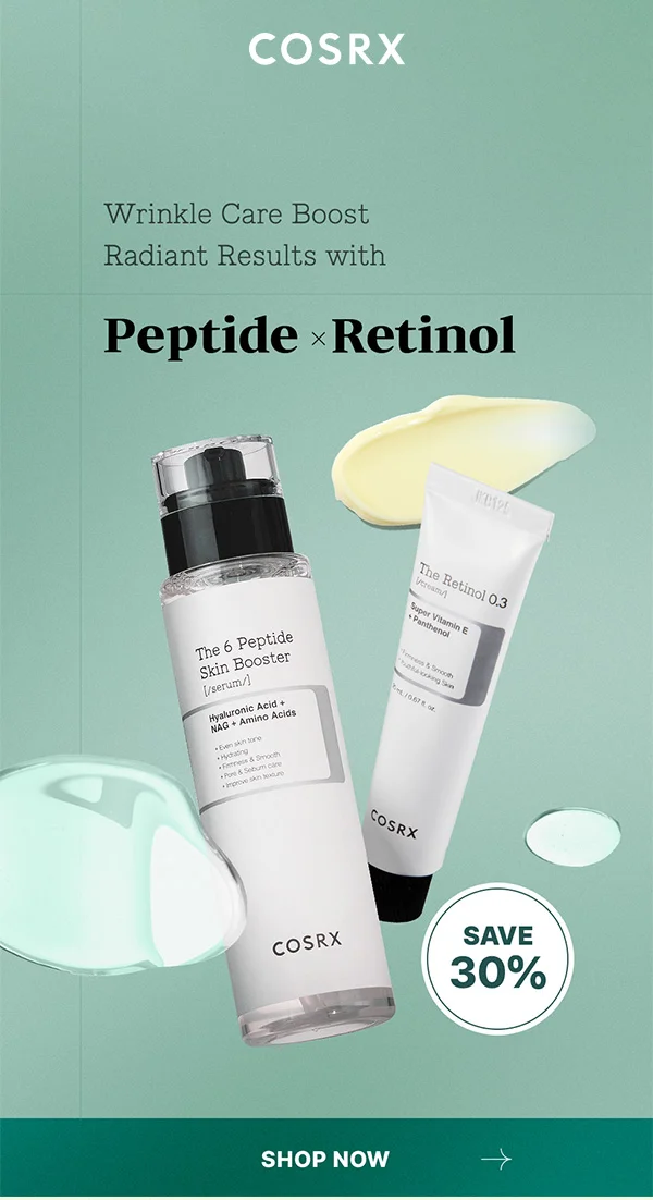 Wrinkle Care Boost, Radiant Results with Peptide x Retinol Combo!