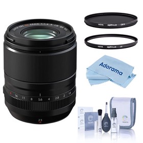 Fujifilm XF 23mm f/1.4 R LM WR Lens, Black, Bundle with Hoya 58mm UV and CPL Filters