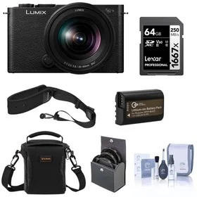 Panasonic LUMIX S9 Mirrorless Camera with LUMIX S 20-60mm f/3.5-5.6 Lens, Jet Black, Bundle with SILVER 64GB UHS-II Memory Card, DMW-BLK22 Battery Pack, Shoulder Bag, 67mm Essentials Filter Kit