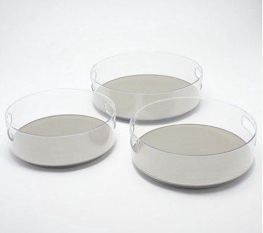 Cella 3-Pc High Wall Clear Turntable Set w/ Removable Liner