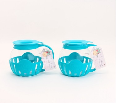 Prepology S/2 Glass Microwave Popcorn Makers w/ Gift Tags