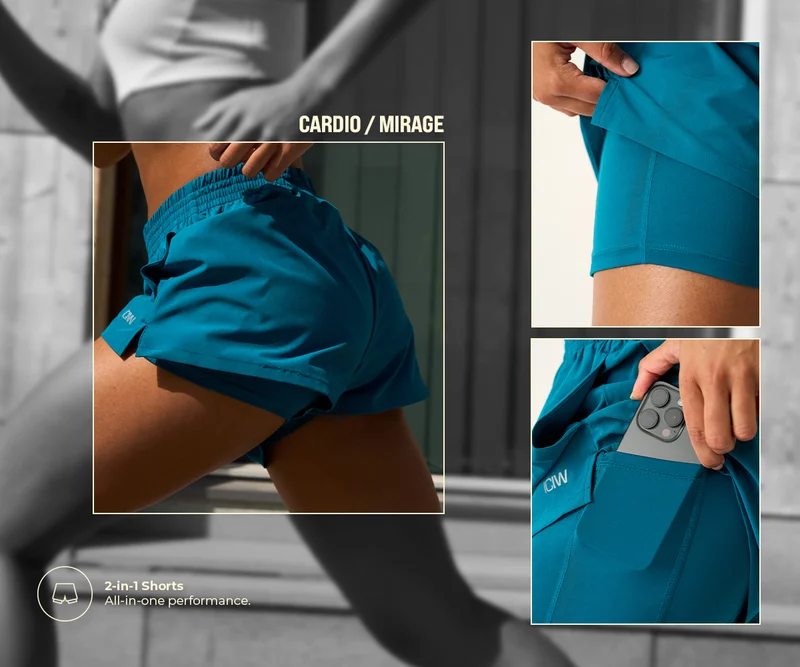 Mirage Cardio 2-In-1 Shorts Black