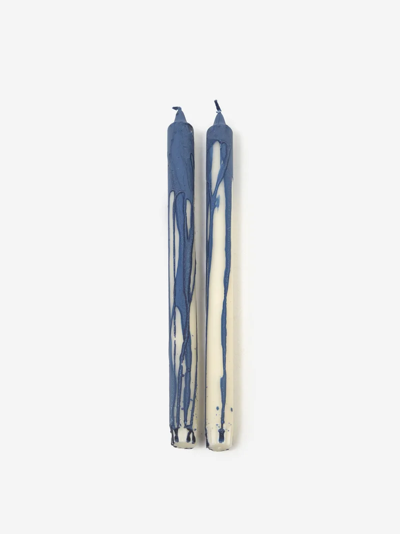 Image of ferm LIVING Duo Candle, Set of 2 - Blue