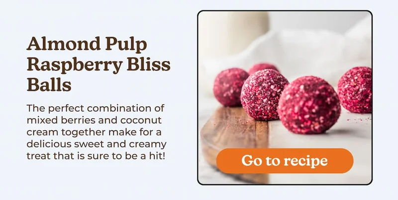 Make your Almond Pulp Raspberry Bliss Balls