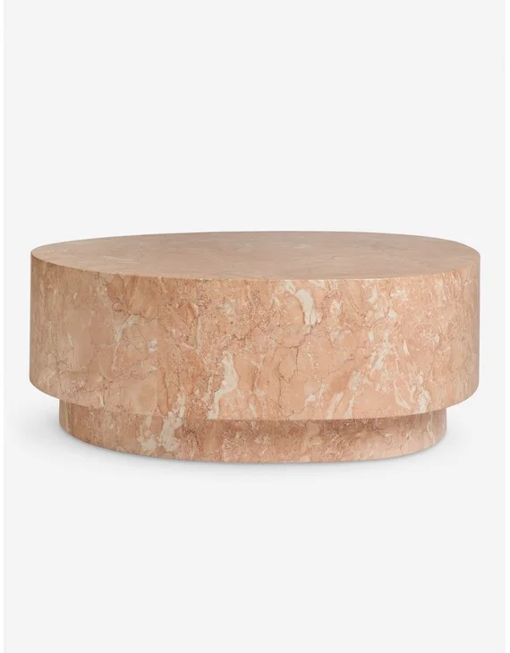 Faas Round Marble Coffee Table-Peach Marble