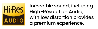 Incredible sound, including High-Resolution Audio, with low distortion provides a premium experience.