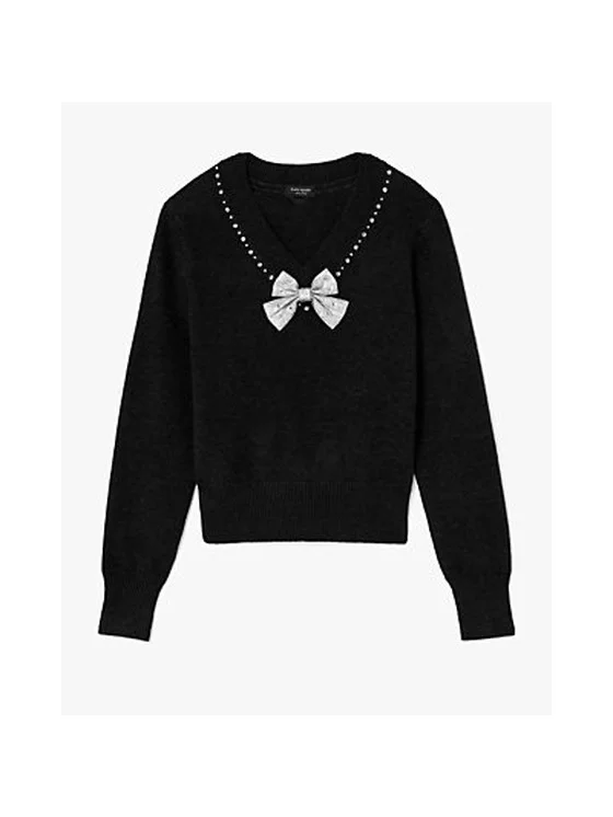 Embellished V-neck Sweater