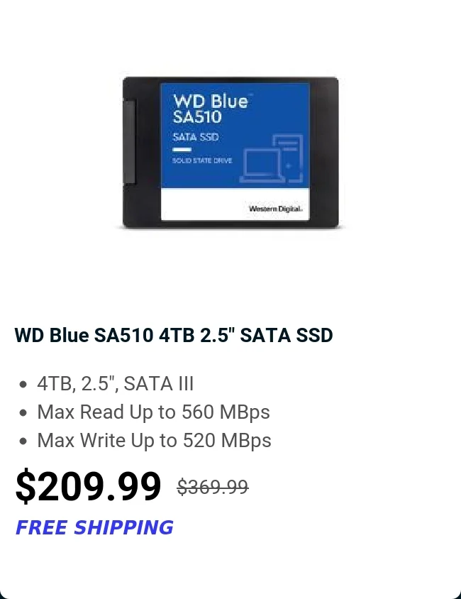 WD Blue SA510 4TB 2.5