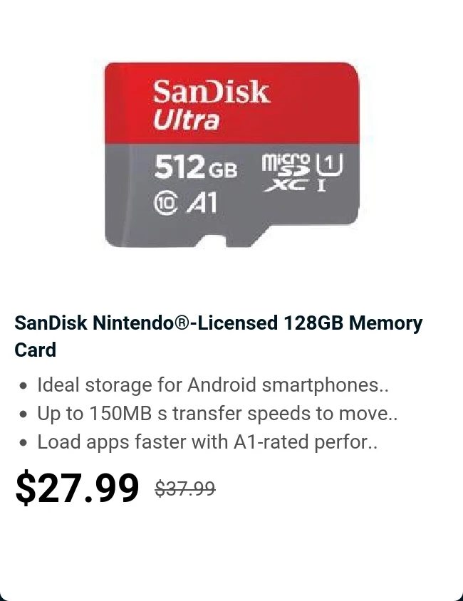 SanDisk Nintendo®-Licensed 128GB Memory Card
