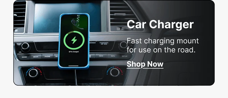 Car Charger Fast charging mount for use on the road.