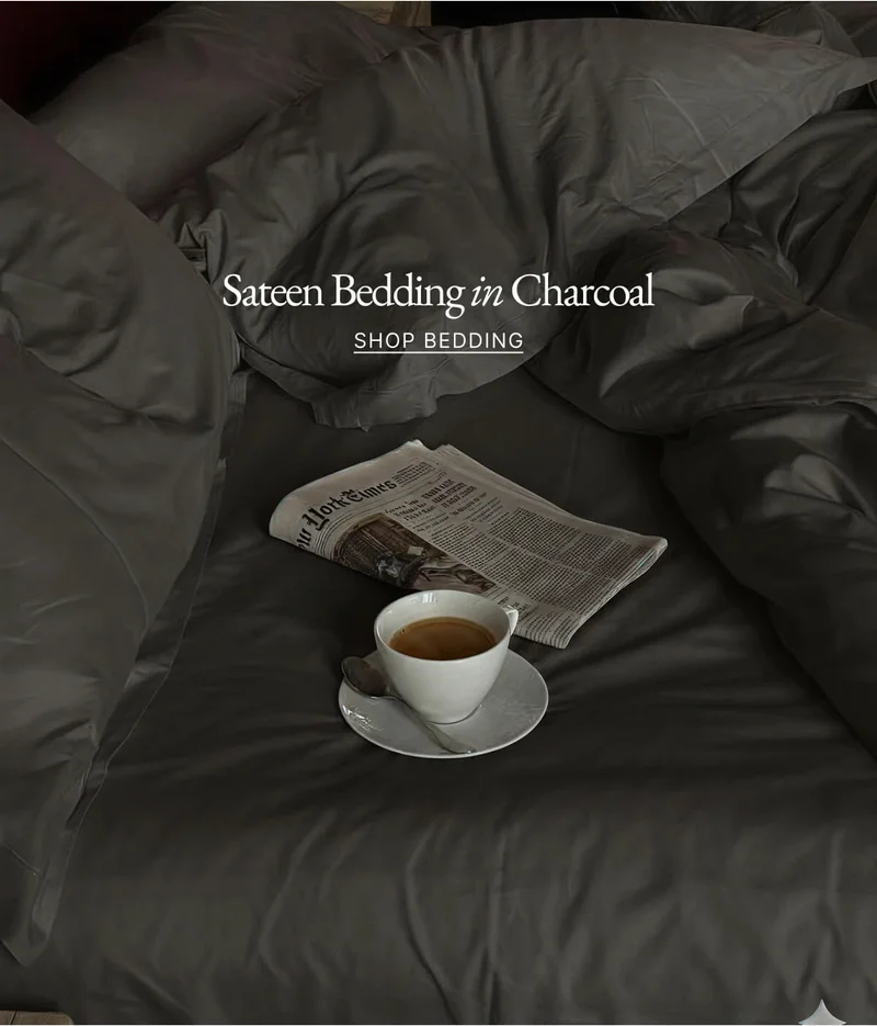 Sateen Bedding in Charcoal SHOP BEDDING