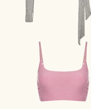 Spacedye Raise The Barre Shirred Bra in Pink Haze Heather