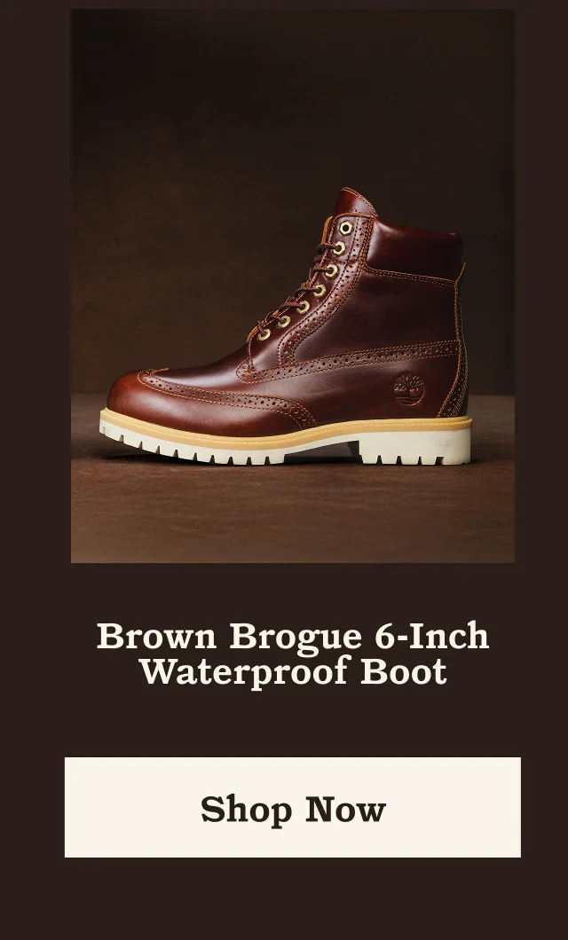 Brown Brogue 6-Inch Waterproof Boot. Shop Now.
