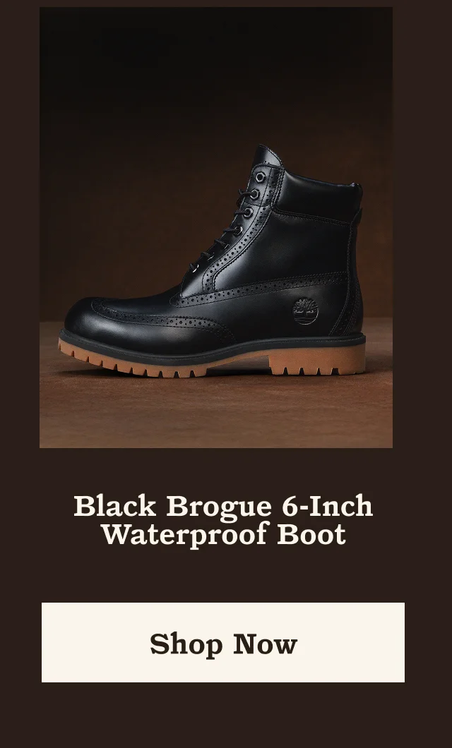 Black Brogue 6-Inch Waterproof Boot. Shop Now.