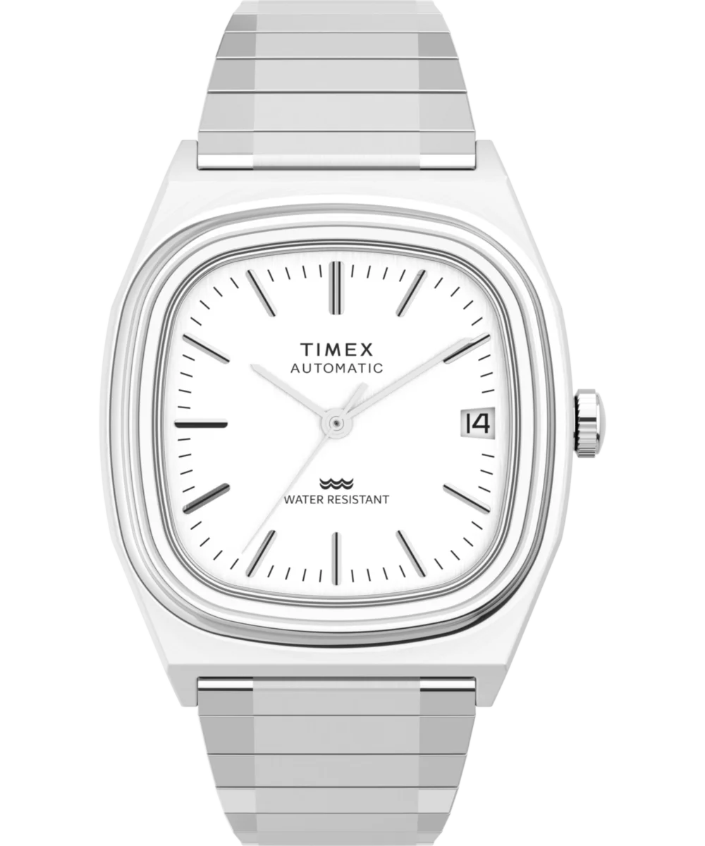 Image of Timex® Automatic 1983 E Line Reissue 34mm Stainless Steel Expansion Band Watch