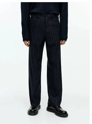 Wide Wool Blend Trousers