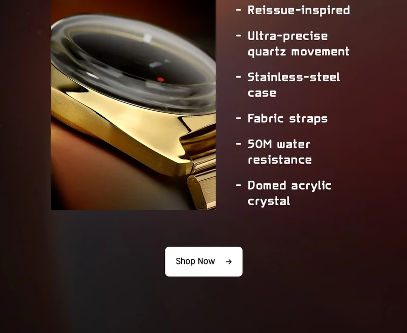 Reissue-inspired | Ultra-precise quartz movement | Stainless-steel case | Fabric straps | 50M water resisttance | Domed acrylic crystal | Shop Now