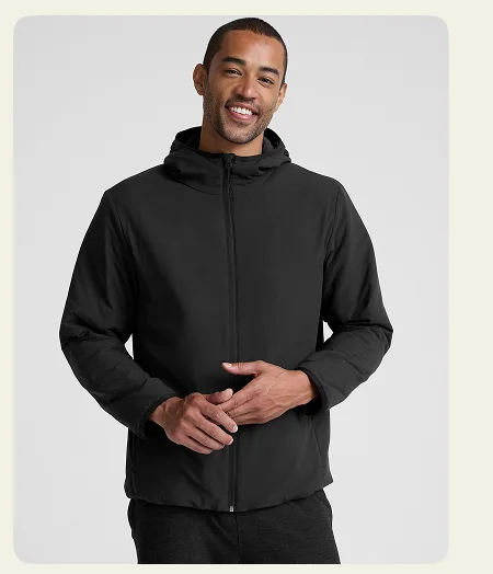 In Flight Insulated Men's Hooded Jacket in Black