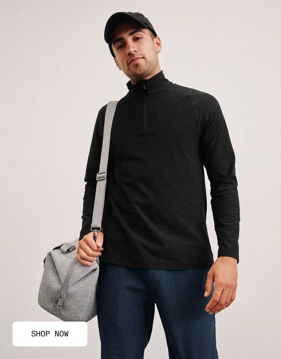 Spacedye Terrain Men's Quarter Zip Pullover in Darkest Night