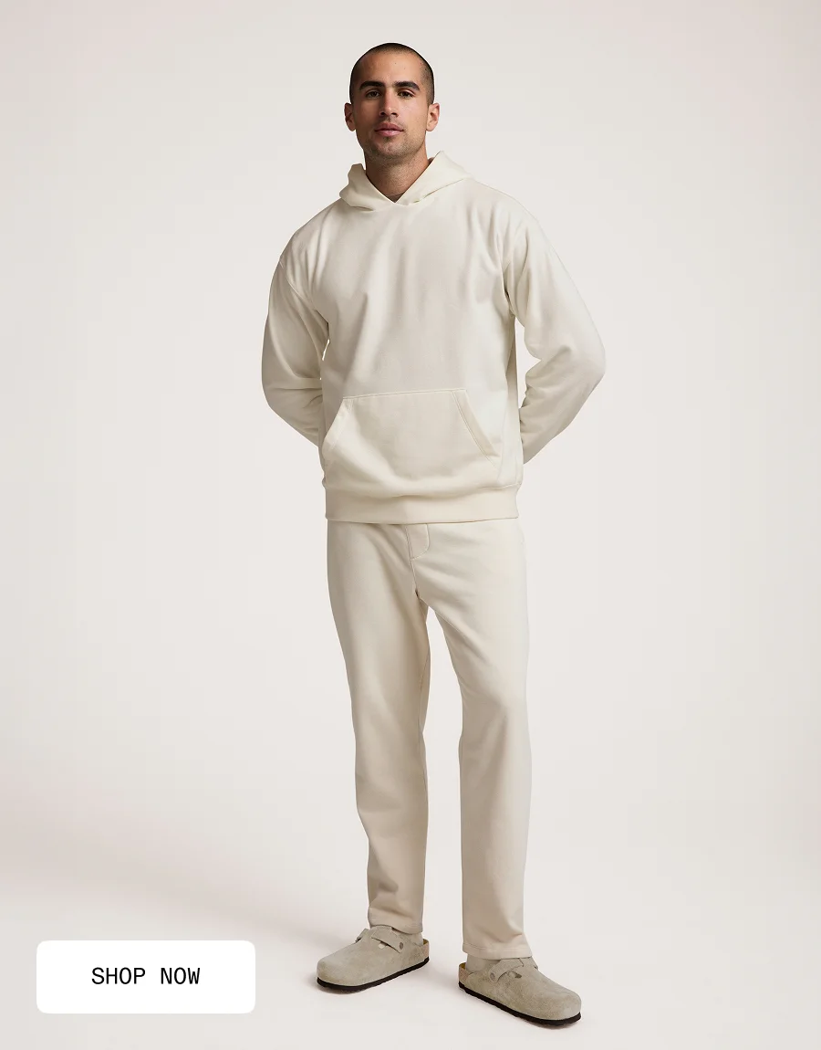 LuxeFleece Men's Straight Leg Pant in Bone