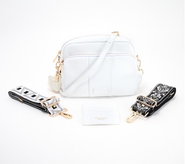 Pom Pom London Mayfair Plus Leather Crossbody Bag w/ Accessories