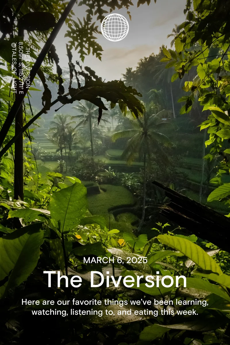 Western Rise: March 6, 2025 - The Diversion - Here are our favorite things we’ve been learning, watching, listening to, and eating this week.Western Rise: July 11, 2024 - The Diversion - Here are our favorite things we’ve been learning, watching, listening to, and eating this week.