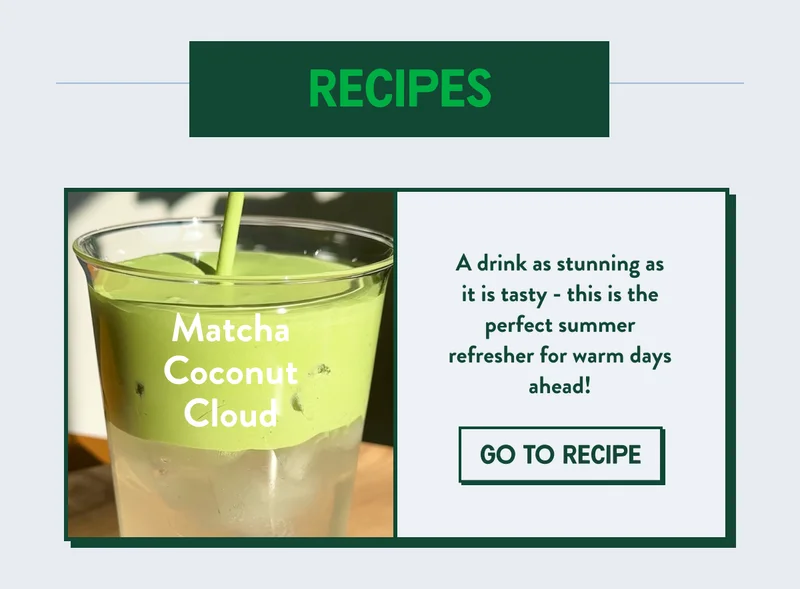 Matcha coconut water drink