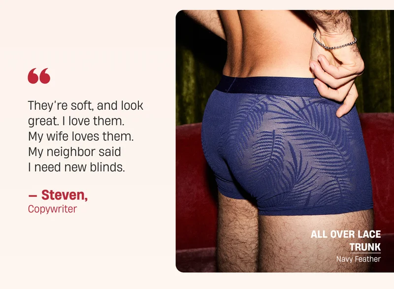 All Over Lace Trunk | Navy Feather
