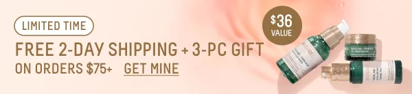 free 2-day shipping + 3-pc gift