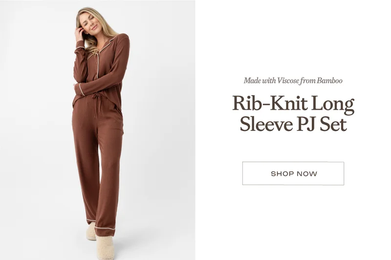 Rib-Knit Long Sleeve PJ Set - Shop Now