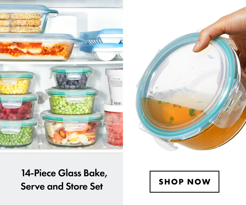 14 piece glass baker, serve and store set