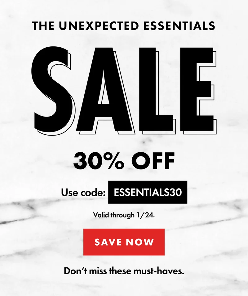 The unexpected essentials sale.