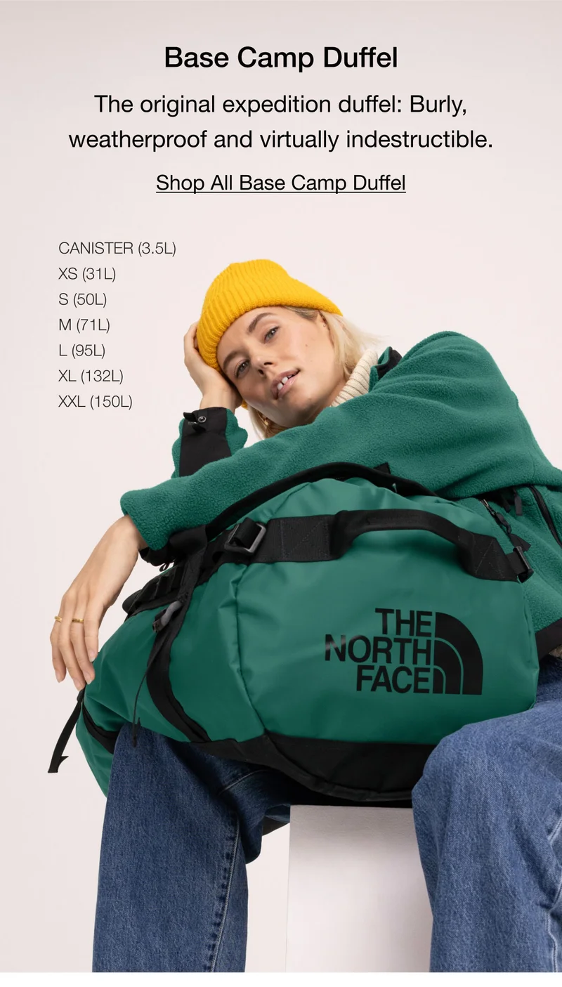 Base Camp Duffel. The original expedition duffel: Burly,weatherproof and virtually indestructible. Shop All Base Camp Duffel