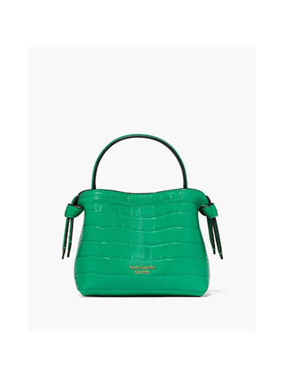 Knott Croc-embossed Mini Crossbody Tote