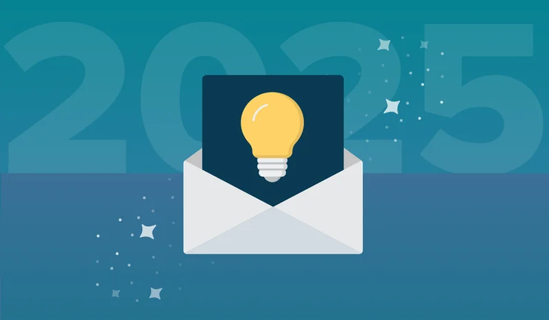 Image of an email 
with a lightbulb and the year 2025 in the background