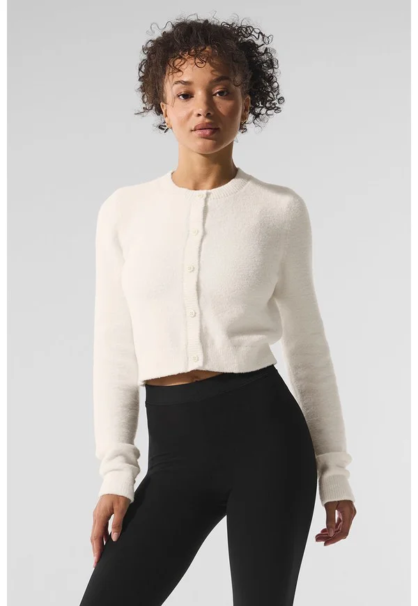 Snuggle Up Sweater Cropped Cardigan - Ivory - Ivory / S