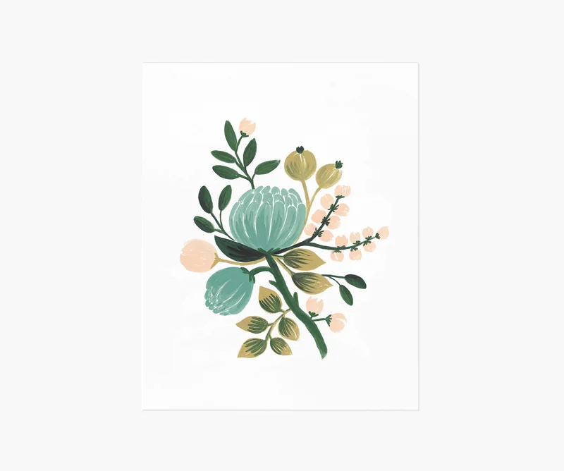 Image of Blue Botanical Art Print