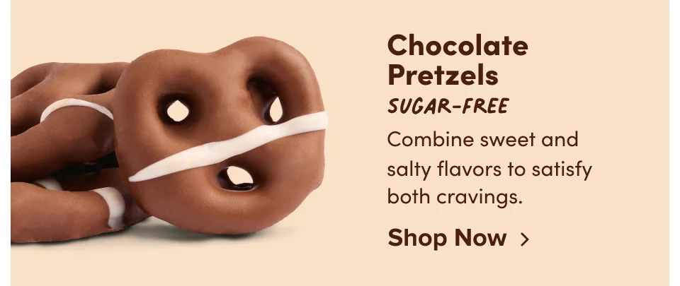 Chocolate Pretzels Sugar-Free: Combine sweet and salty flavors to satisfy both cravings; Shop now