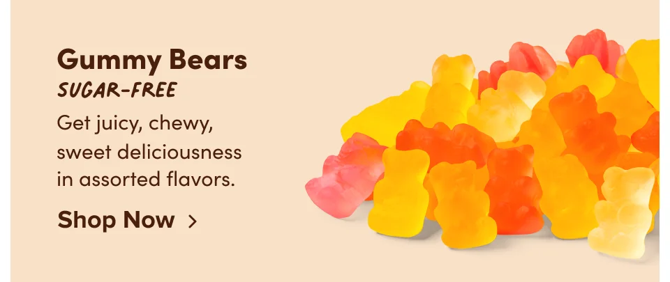 Gummy Bears Sugar-Free: Get juicy, chewy, sweet deliciousness in assorted flavors; Shop now