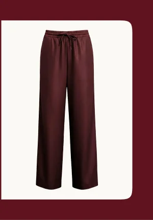 Faux Leather Pant in Dark Cherry