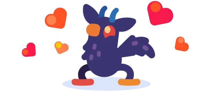 This super cute alien birb is so, so happy about the positive reviews we got for our calendar!