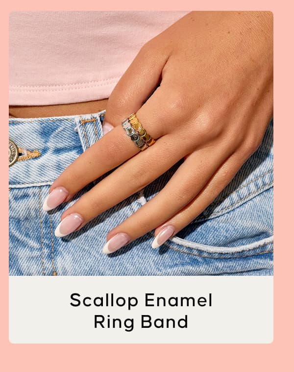 Scallop Enamel Ring Band