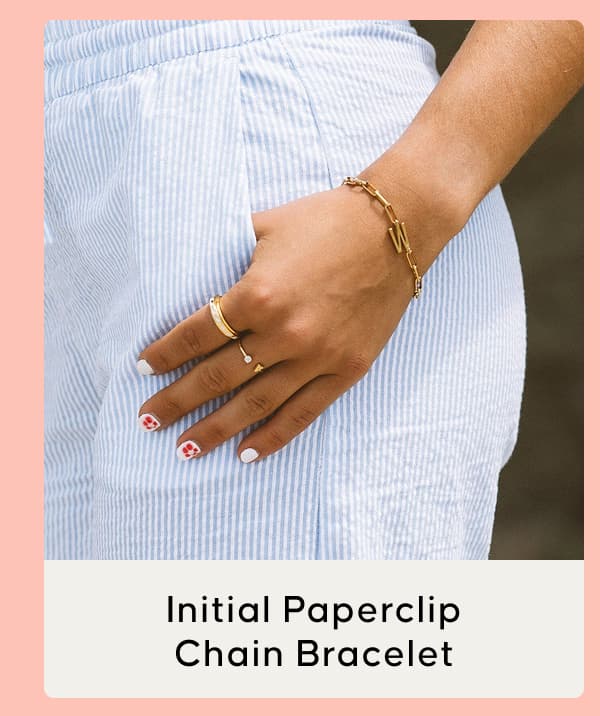 Initial Paperclip Chain Bracelet