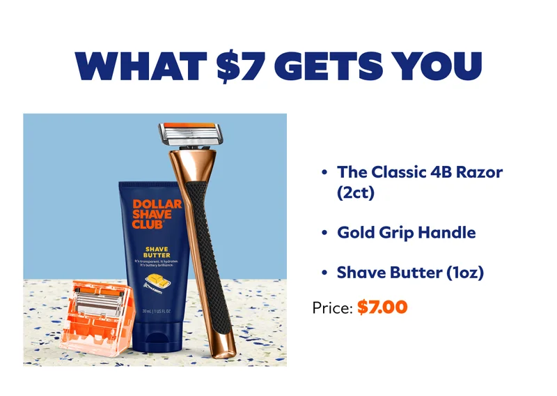 What $5 Gets You The Classic 4B Razor (2ct) Gold Grip Handle Shave Butter (1oz).
