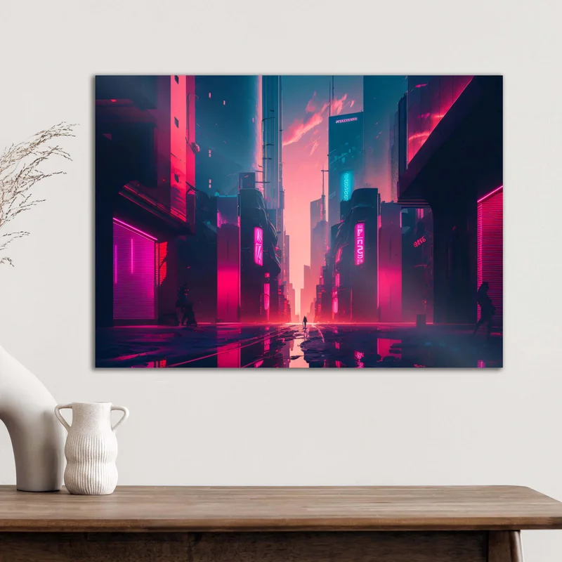 Metal print of art.