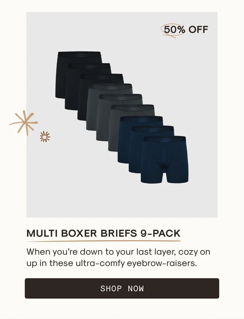 50% Off Multi Boxer Briefs 9-Pack