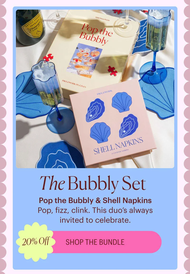 The Bubbly Set: Pop, Fiz, Clink. This duo's always invited to the celebration. Shop the Bundle - 20% Off