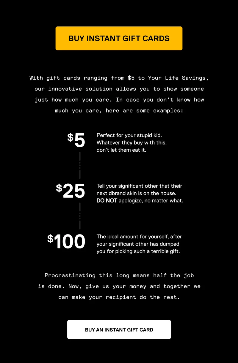 Digital Gift Cards: Available Immediately